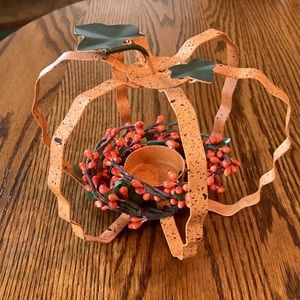 Fall pumpkin votive holder and tin jack-o-lantern